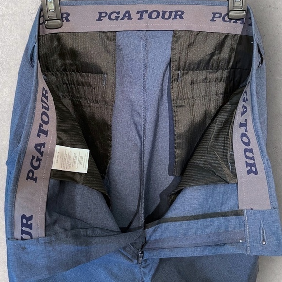 Men’s PGA TOUR GOLF SHORTS size 36 blue with elastic reinforced waist band NWOT - Picture 3 of 4